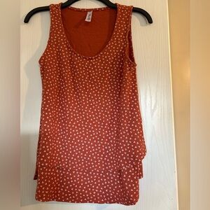 Latched Mama Burnt Orange Triangle Pattern Tank Top
